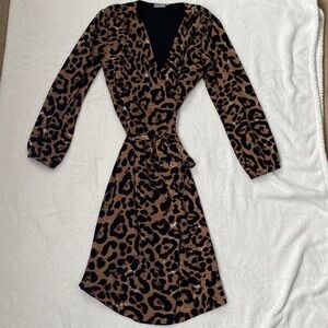 Chic Leopard Long Sleeve Dress